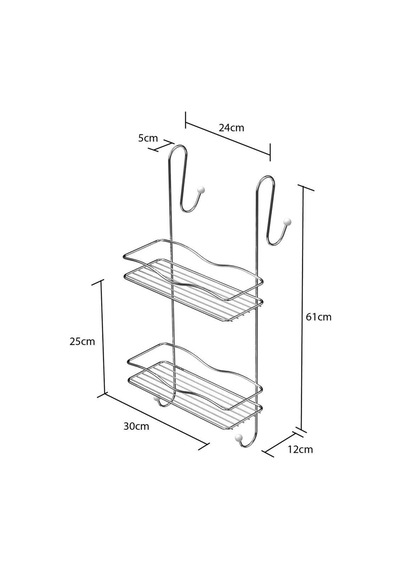 Tekno-tel Bk062 2 Katlı Duş Rafı Sabunluk, Krom Çok Renkli