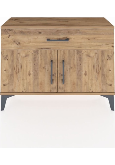 Arges Şifonyer Tek Raflı Tek Çekmeceli 2 Kapaklı 88x30x64 Çam-çam Atlas Çam