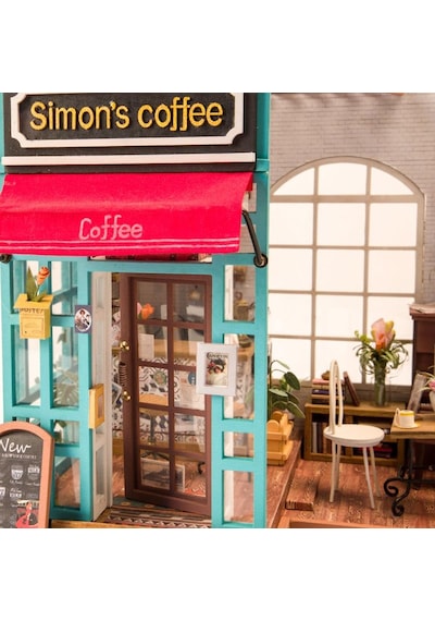 Rolife Dg109 Simon'ın Kahve Dükkanı Simon's Coffee Dıy Minyatür Maket Model Set Miniature Dollhouse 3d Model Kit Detaylı Dekoratif Hobi Seti 3d Puzzle Tiny House