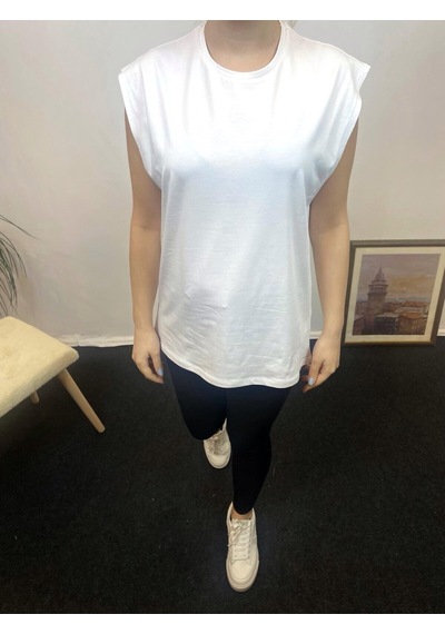 Kadın Bisiklet Yaka Regular Fit Tişort Spr24atk340 Beyaz