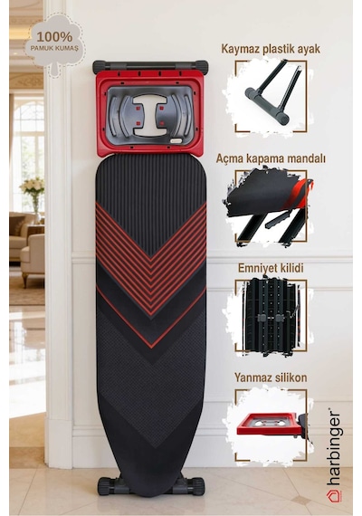 Harbinger Mm375 Titanboard Yeni Model Ütü Masası Kırmızı