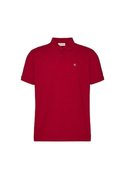 Calvin Klein Erkek Ss Monogram Pique Kırmızı Polo Yaka T-shirt-12799 Kırmızı
