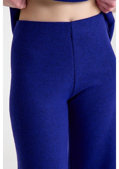 Cotenconcept Cepsiz Bol Kesim Fitilli Dökümlü İkili Tişört Ve Pantolon Takımı Saks
