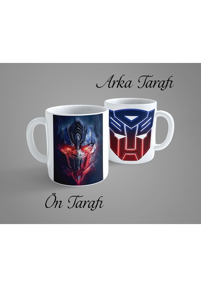 Transformers Optimus Prime 4 Porselen Kupa Bardak Beyaz