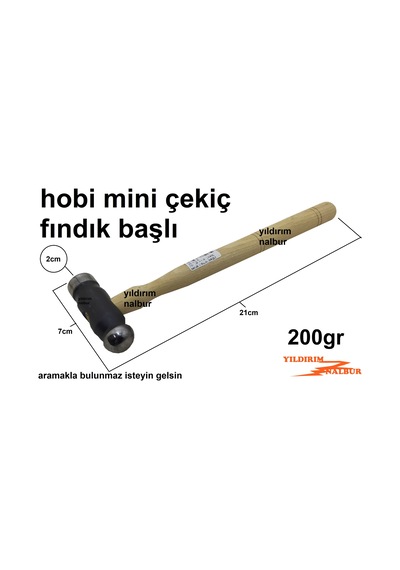 KUYUMCU HOBİ ÇEKİÇ 200 GR GÜMÜŞÇÜ KUYUMCU ÇEKİCİ FINDIK BAŞLI