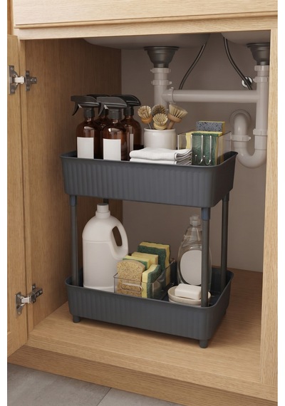 2 Katlı Plastik Düzenleyici Raf Füme Mutfak Dolap İçi Raf Banyo Rafı Masa Altı Organizer Çok Amaçlı Saklama Düzenleyici 30x17,5x40,5 Cm Gri Gri 2 Katlı Plastik Düzenleyici Raf Füme Mutfak Dolap İçi Raf Banyo Rafı Masa Altı Organizer Çok Amaçlı Saklama Düzenleyici 30x17,5x40,5 Cm Gri Gri