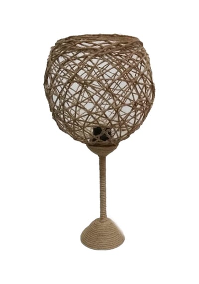 Abajur Özel Dizayn Doğa Jüt İplik Tasarım 40X20 CM-Bej