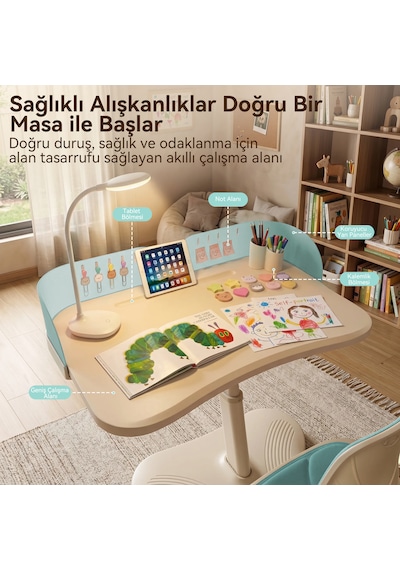 Bonny Mobil Çocuk Çalışma Sandalye Seti Mavi