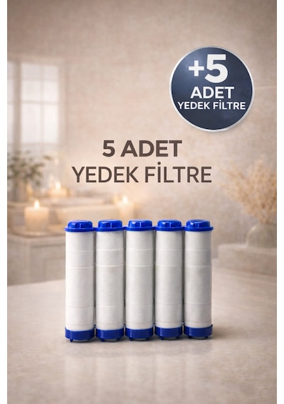 Duş Başlığı Filtresi Kireç Pas Tortu Önleyici Cildinizi Ve Saçınızı Koruyun 5adet Beyaz