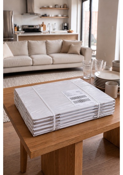 15 Adet Ev Taşıma Kolisi 52x35x28 Cm Bc Dalga Beyaz Koli + 15 Adet Kırılabilir Etiketi Dayanıklı Taşıma Kolisi