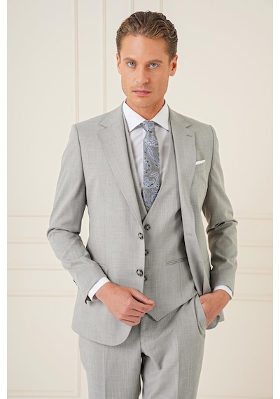 Efor Tk 902 Slim Fit Gri Klasik Takım Elbise Gri