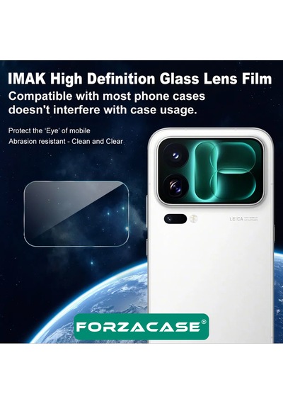 Forzacase Xiaomi 18 Pro Max İle Uyumlu Kamera Lens Koruyucu Temperli Cam Şeffaf - Fc378