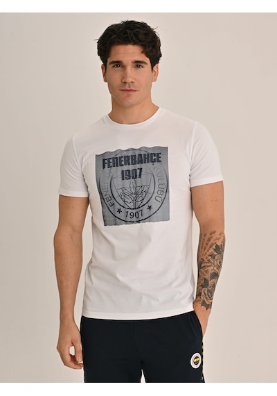 Erkek Trıbun Fenerbahçe 1907 Tshırt BEYAZ