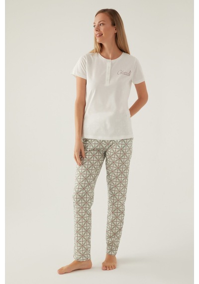 Arnetta Kadın Beyaz Pijama Takımı Ar2881-s-v1 Beyaz