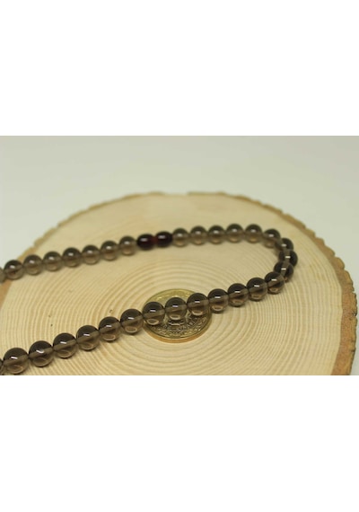 Duman Kuvars Taşı Kolye 8mm (Klipsli) Mor