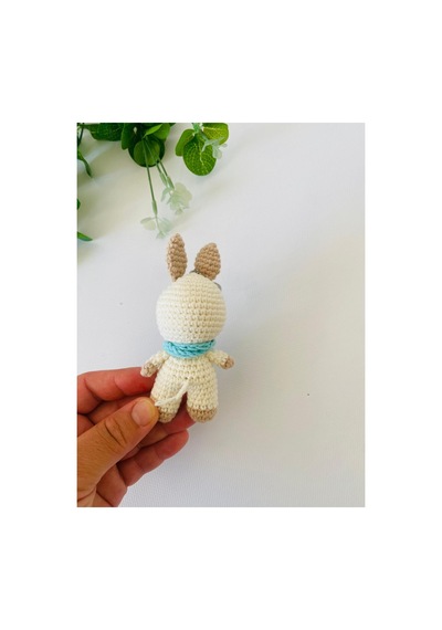 Adenya Sepeti Amigurumi Lama Anahtarlık Krem