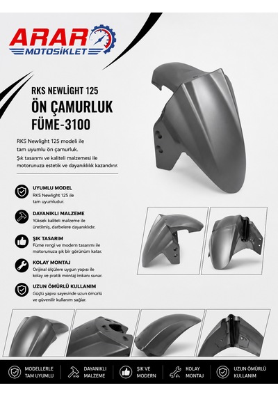 Rks Newlight 125 Ön Çamurluk Füme-3100