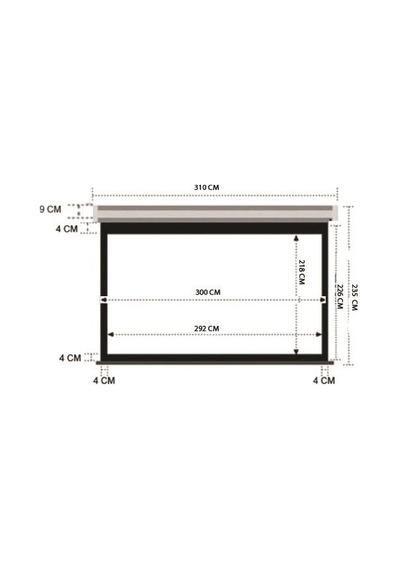 Codegen Fax-30 300x225 Cm Storlu Manuel Fiber Glass Projeksiyon Perdesi Arkası Siyah Fonlu