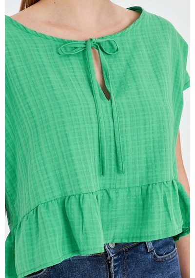 Armonika Kadın Açık Yeşil Yarasa Kol Yakası Bağlamalı Eteği Fırfırlı Oversize Crop Bluz Arm-24y001088 Armonika Kadın Açık Yeşil Yarasa Kol Yakası Bağlamalı Eteği Fırfırlı Oversize Crop Bluz Arm-24y001088