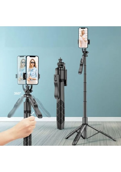 Profesyonel Tripod Ve Selfie Çubuğu L16 Bluetooth Uzaktan Kumandalı 153 Cm Cep Telefonu Yüksekliği Ayarlanabilir Ma Diğer