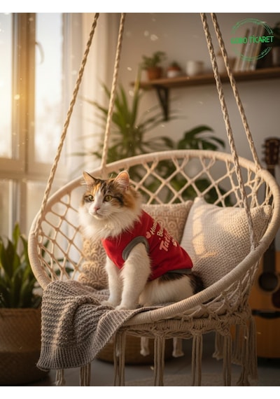 Kırmızı Hanimiş Benim Tatlışım Baskılı Kedi Ve Köpek Kıyafeti Tişörtü Elbisesi Large/l/beden 3