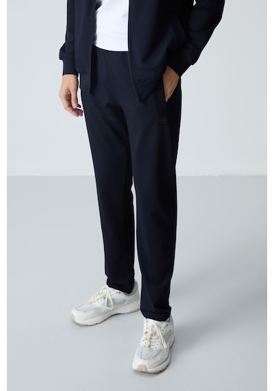 Tommy Life Lacivert Pamuklu Kalın Yumuşak Dokulu Comfort Fit Basic Erkek Eşofman Takım - 85260 Lacivert