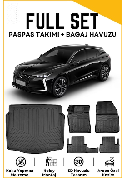 Ds 4 2025 Model Birebir Uyumlu Bagaj Havuzu+paspas Seti