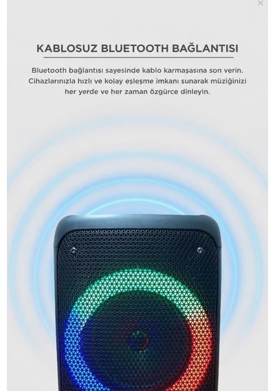 Özel Üretim Eğlence Aleti Bas Ses Cihazı Bluetooth Hoparlör Kts-1238 Siyah