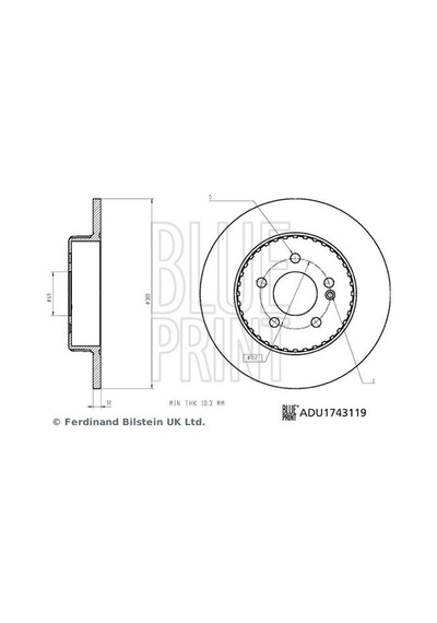 Blueprınt Adu1743119 Fren Diski Arka Mercedes C-class W205 S205 C205 A205 A0004230512 -