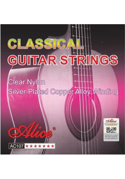 Alice Ac107-h Klasik Gitar Tel Seti - Konser Serisi Hard Tension Gümüş Kaplama Bakır Sargı, Yüksek Ses Projeksiyonu, Dayanıklı Ve Parlak Karakter Ölçü: 4/4 Klasik Gitarlar İçin 6'lı Tam Takım Set