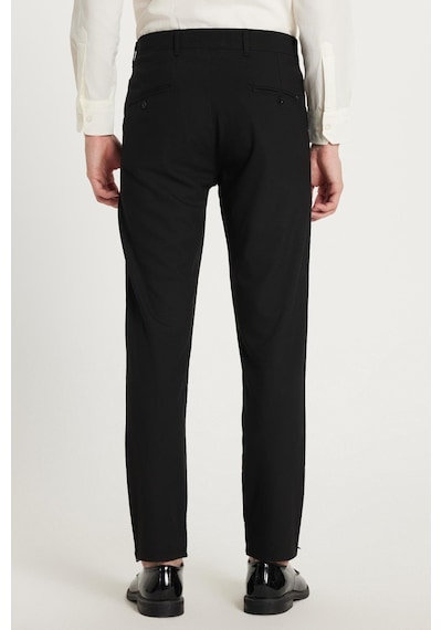 Tudors Erkek Slim Fit Dar Kesim Chino Yandan Cepli Pamuklu Siyah Pantolon-35721 Siyah