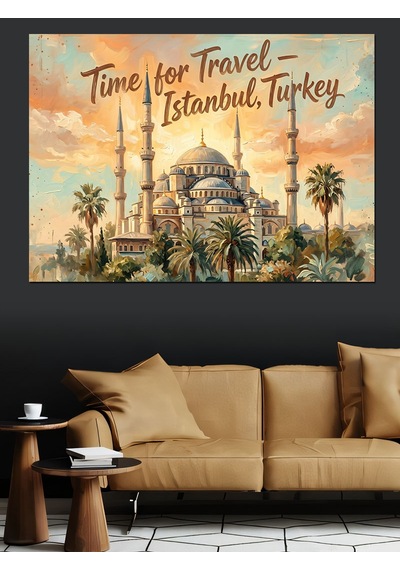 İstanbul Zamanı Seyahat Ve Tarih Dekoratif Kanvas - Mdf Ahşap Tablo