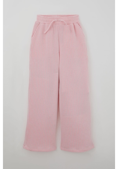 Breeze Kız Çocuk Pantolon Çizgi Detaylı Bağcık Aksesuarlı 8-14 Yaş , Pembe