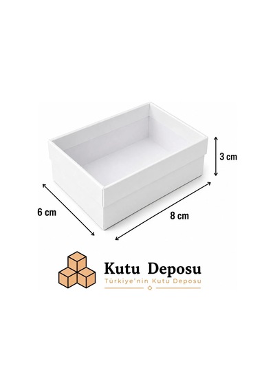 6x8x3 Cm Asetat Kapaklı Takı Kutusu - Beyaz Demonte 50 Adet