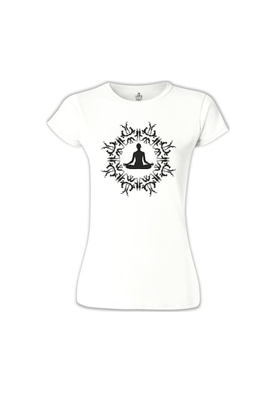 Yoga - Meditasyon Beyaz Kadın Tshirt 001