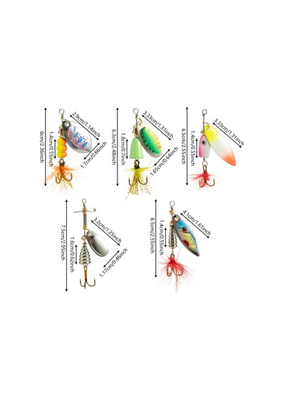 Bas Balıkçılık Cazibesi Spinner Yemleri 5pcs Sert Metal Jig Spinner Yemleri Tatlı Su Ve Tuzlu Su Balıkçılığı İçin 5 Only Containing 06 Models