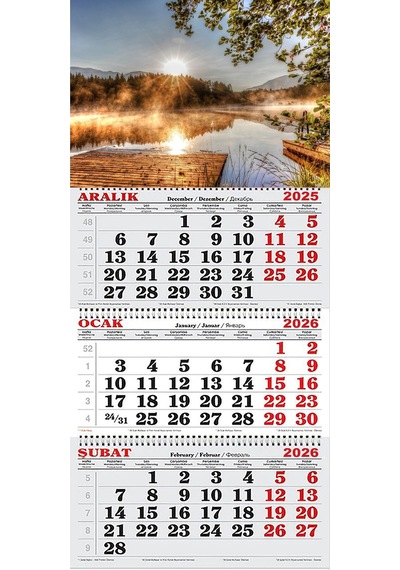 2026 Yılı Gemici Takvimi- Gölde Gündoğumu