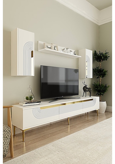 Tvr1803bg - Meyra Tvr180 Ünitesi Takım Beyaz-gold 180cm Beyaz-gold