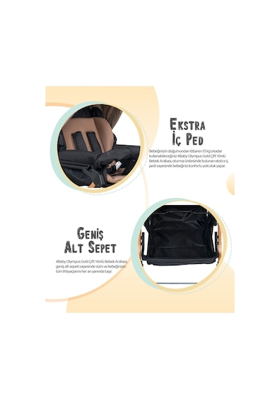 Lia Bebek 4 Baby Çift Yönlü Travel Sistem Bebek Arabası + Ayak Örtüsü İlkadım Bebe
