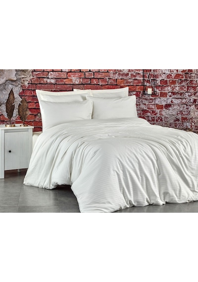 Komfort Home Tek Kişilik Çizgili Pamuk Saten Nevresim Takımı (435498079)