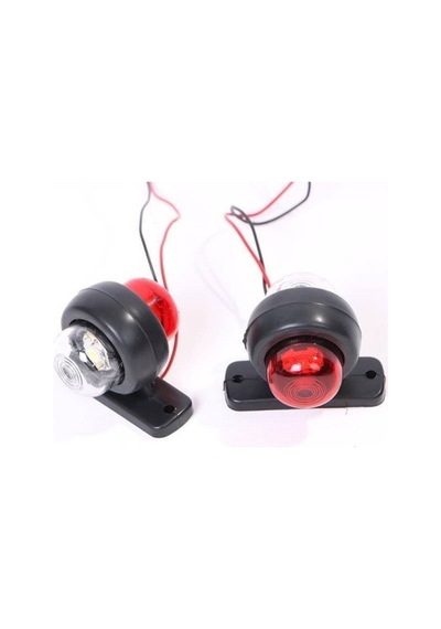 Kırmızı - Beyaz Ledli Mini Takoz Lamba - 2 Adet