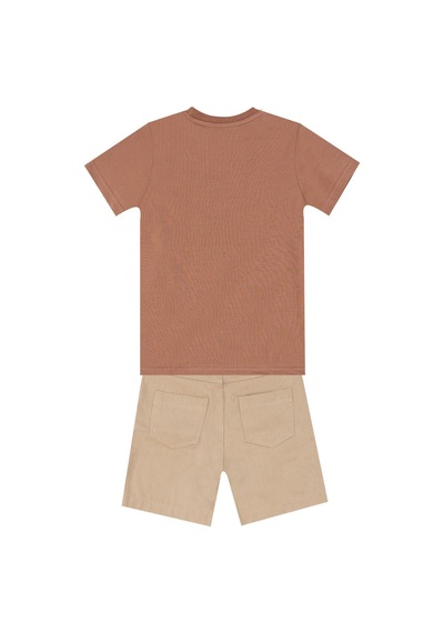 Araba Erkek Çocuk T-shirt Gabardin Şort Takım