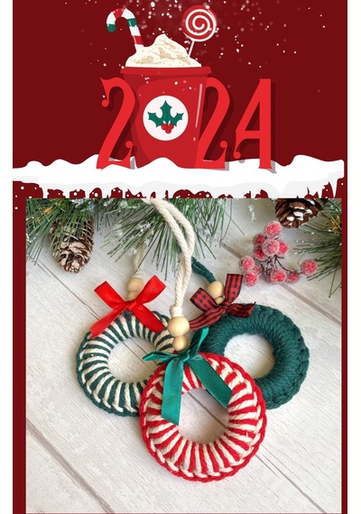 3'lü Handmade Renkli Yılbaşı Ağaç Süsü - Yılbaşı Süsü - Christmas