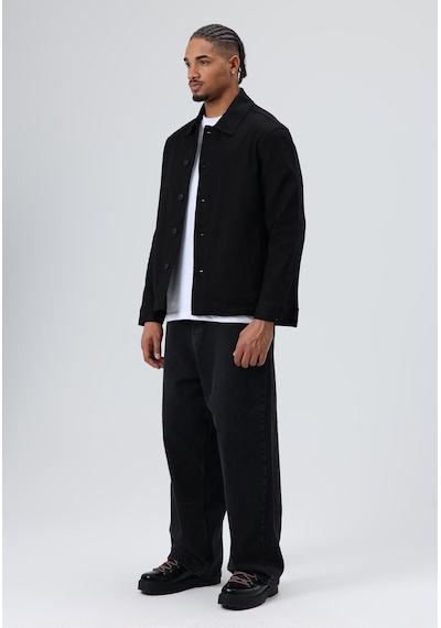 Vamos Boxy Fit Gabardin Ceket Siyah
