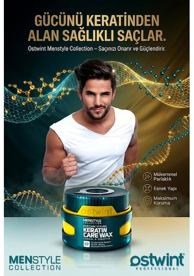 Ostwint Menstyle Collection 03 Saç Şekillendirici Keratin Care Wax 150 ML