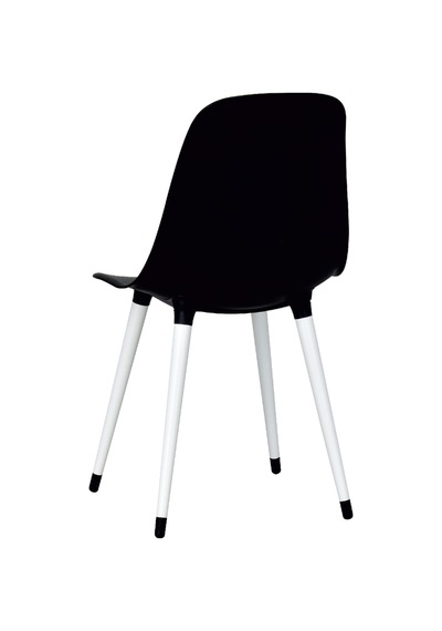 Vilinze Eames Beyaz Ahşap Ayak Plastik Siyah Sandalye