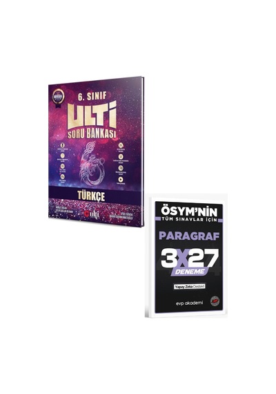 Ulti 2027 6. Sınıf Türkçe Ulti Serisi Soru Bankası+ Evp Akademi Paragraf