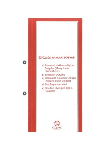 Gülpaş Personel Özlük Dosyası 8 Dosya 1 Klasör Öğretmen Özlük