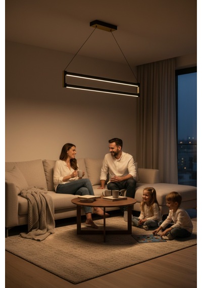 Orion Silver Lineer Led Sarkıt Avize Kumandalı Dim Edilebilir Aşağı Işık Doğal Işık