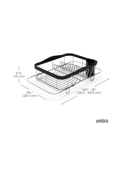 Umbra Multi-use Dish Rack Black Sinkin Çok Fonksiyonlu Tabak Standı Siyah/nikel, Metal, Büyük